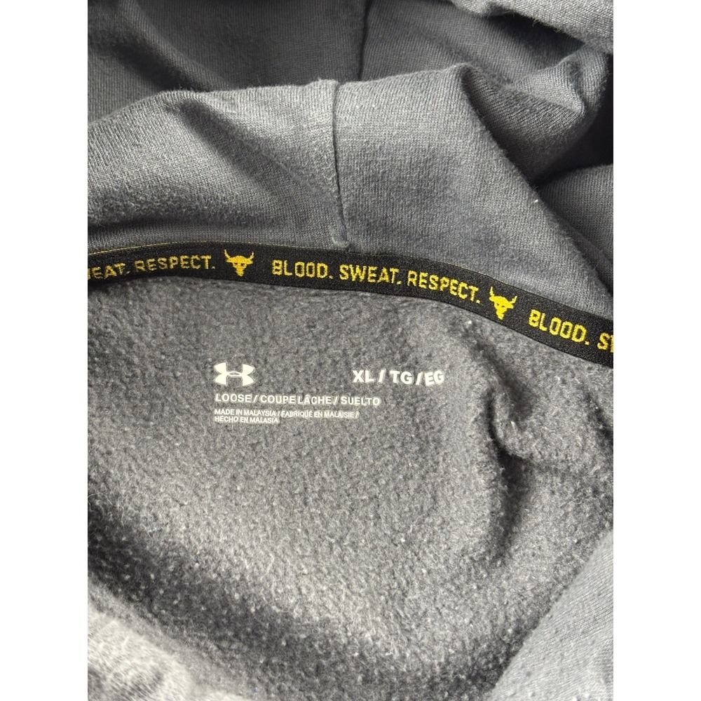 Under Armour Project Rock Fleece Training Hoodie Men's Size XL Grey 1369937 - Picture 4 of 9